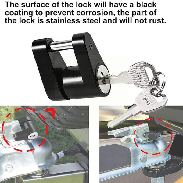 Trailer Anti-Theft Lock Trailer Coupler Lock GULD Gold