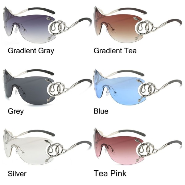 Y2K-solbriller viklet rundt GRADIENT GREY GRADIENT GRÅ Gradient Gray