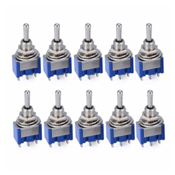 10 stk. Momentary vippebryter Rocker Switch vippebryter