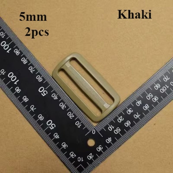 2stk Tri Glide Slider Ladder Lock Spenner KHAKI 5,0MM Khaki 5.0mm