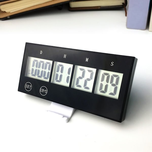 999 Dages Nedtællingsur Elektronisk Digital Timer SORT Black