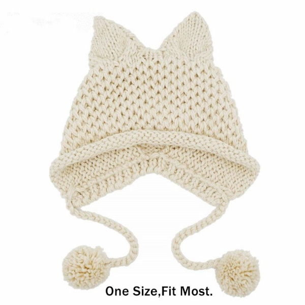 Hæklet Strikket Hue Beanie Hue SORT Black