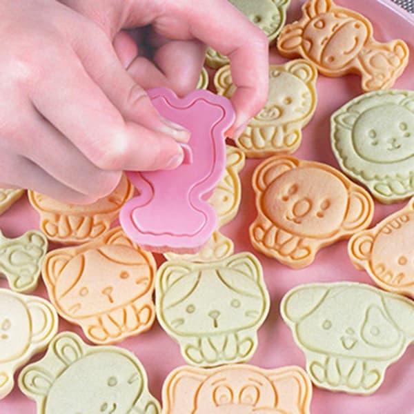 8 stk/sett Kjeksform 3D Cookie Cutter Bakeform