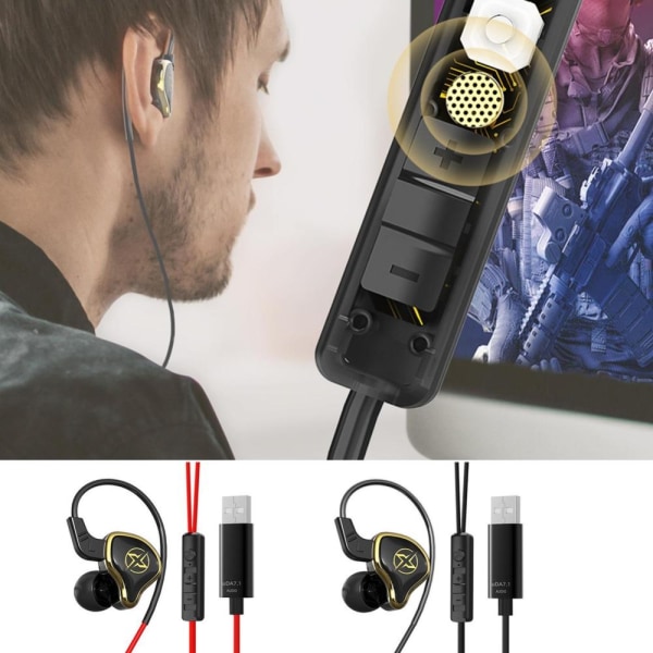 Spelhörlurar Dator med kabel SVART black