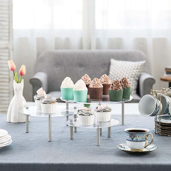 Hærdet glas Display Stand Display Riser Stands Kageholder