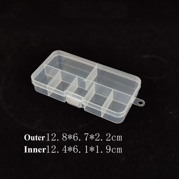 Transparent förvaringslåda Smycken pärlor behållare 12.8X6.7X2.2CM1 12.8x6.7x2.2cm1