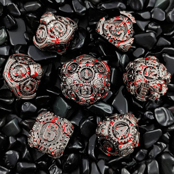 7 kpl metallinoppaan set , PUNAINEN red