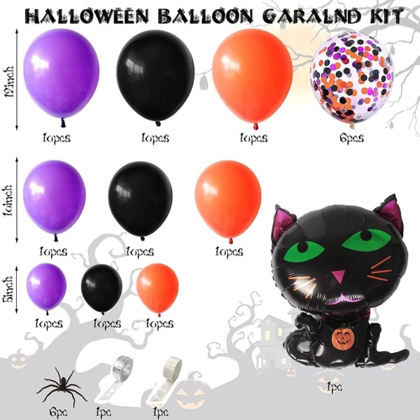 Halloween Ballong Garland Kit Arch Halloween Ballongsett SETT 4 Set 4