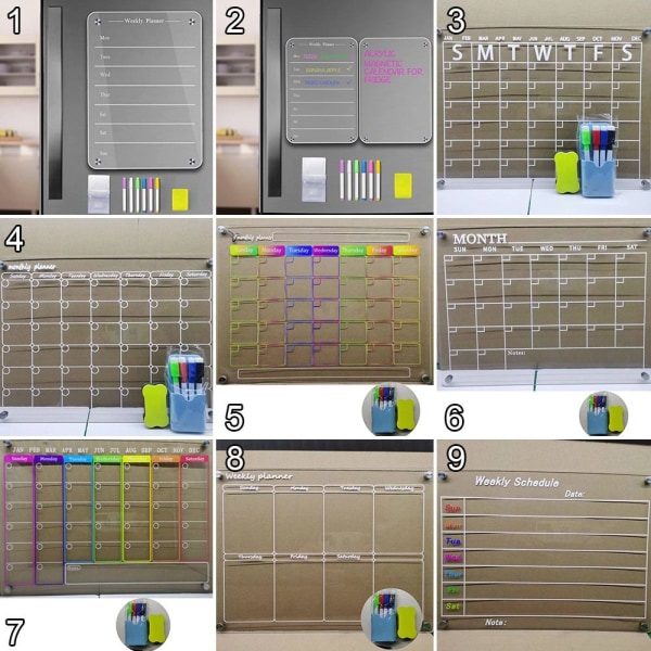Akryylikalenteri Magneettinen akryylitaulu 2 2 2