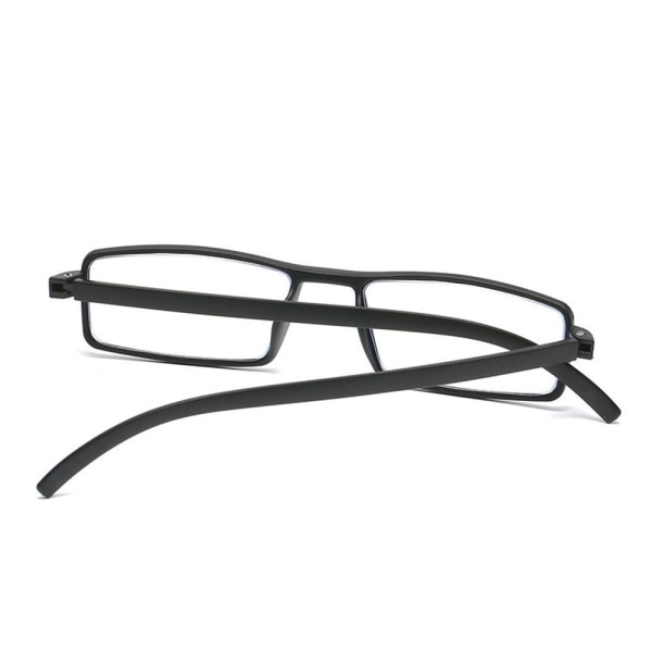 Anti-Blue Light Läsglasögon Fyrkantiga glasögon SVART Black Strength 300