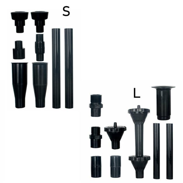 8x set i plast vattenspruthuvuden S