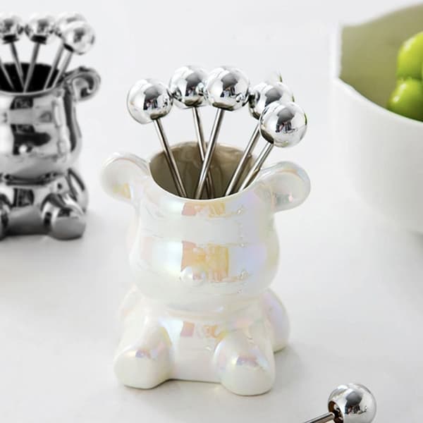Nordic Bear Fruit Gaffel Set SILVER BEAR BEAR silver bear-bear