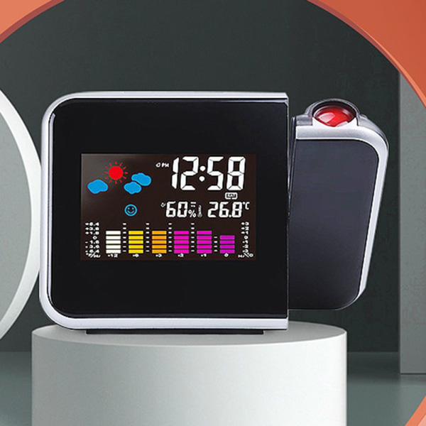 Smart Alarm Clock LED Projektor Klokke SVART black