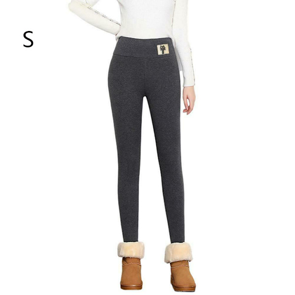 Dam Leggings Vinter Thicken Leggings GRÅ-S Gray-S