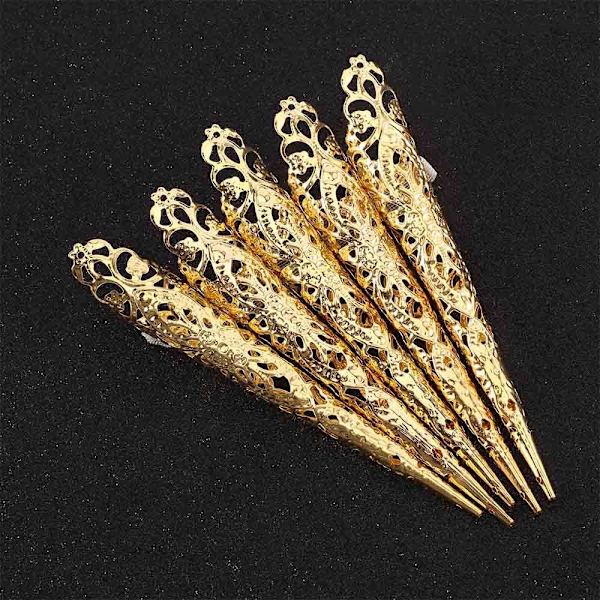 10 stk falsk negle finger neglespids SØLV 8CM10STK 10STK Silver 8cm10Pcs-10Pcs