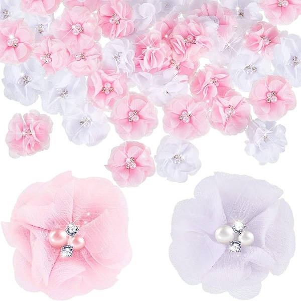 Chiffongblommor Ribbon Tyg Blommor Ribbon Bows