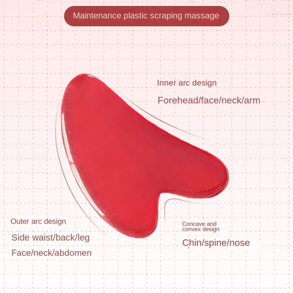 Guasha Board Massage Scraper RED RED