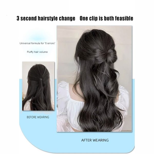 Ponytail Peruk Clip Bowknot Halvband Peruk Clip BRUNT brown