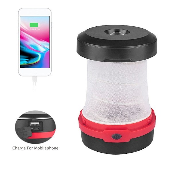 Pop-up LED Lyhty Camping Light PUNAINEN red