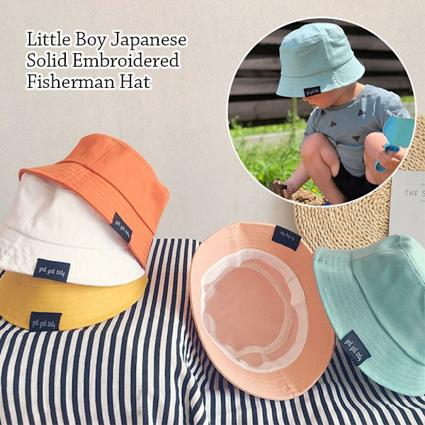 Kids Bucket Hat cap VALKOINEN White