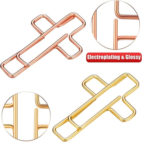 100stk Kryssformede papirklips Kristne binders GULL Gold