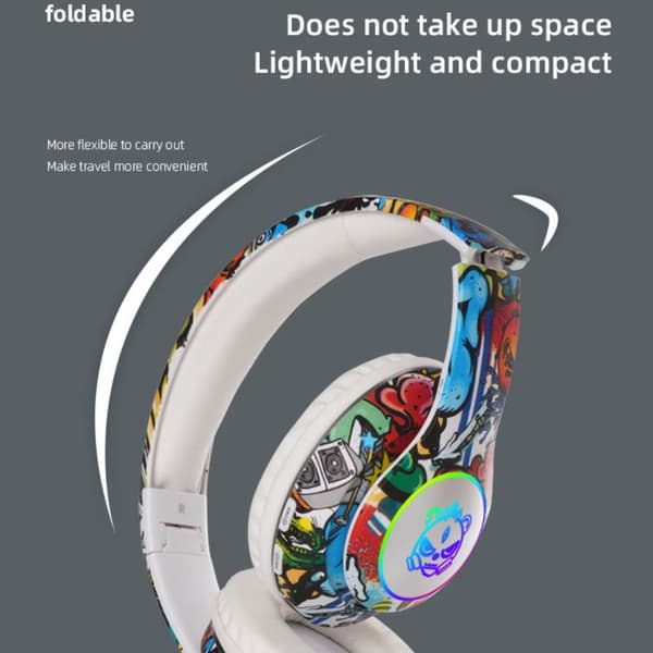 Trådlöst Headset Öron Hörlurar VIT white