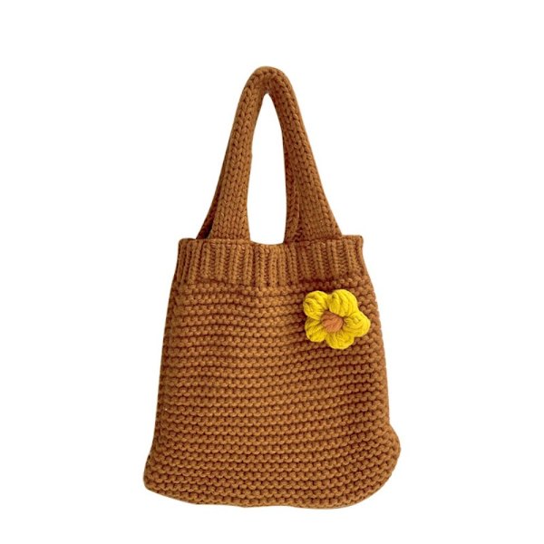 Stickad handväska Knot handledsväska KHAKI khaki