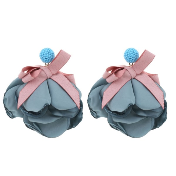 Blomsterøreringe Bowknot Ørering BLÅ blue