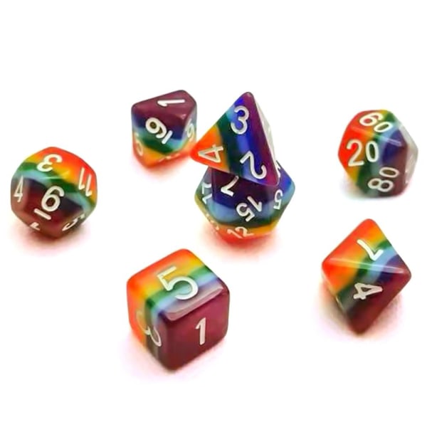 7st/ set Rainbow Dice Set Speltillbehör Fritidsunderhållning