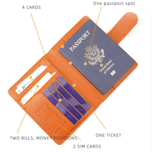 Passport Covers RFID Passport Clip BLÅ Blue