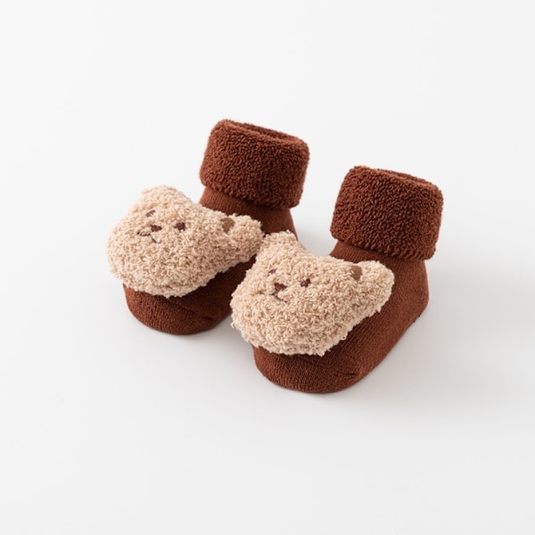 Vintermjuka björnstrumpor i bomull Anti-slip-sula Caramel-M(1-3Y)
