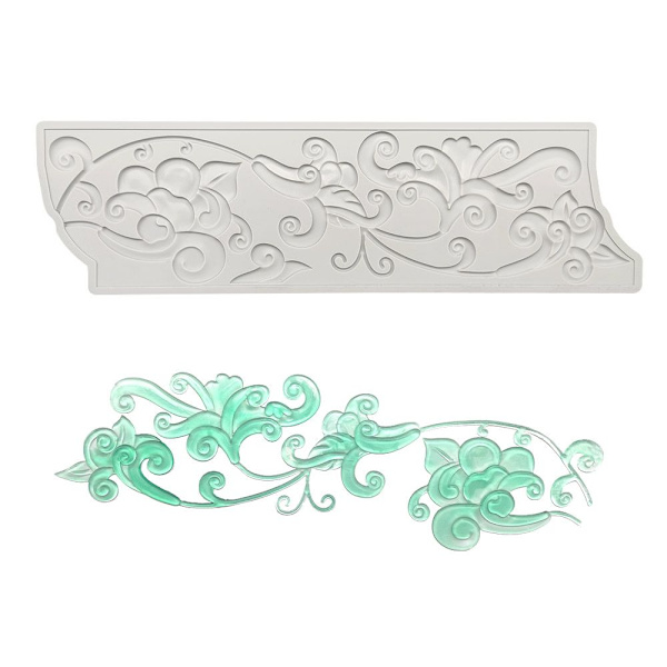 Fondantkaka Spetsmatta Form 3D-gravyr 22 22