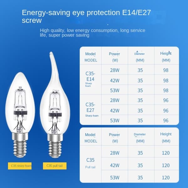 Halogenlampor Ersätter Spotlightlampor E14-28W E14-28W E14-28W