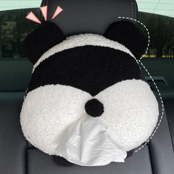 Panda Car Tissue Box Mjuk Cartoon Paper Servettfodral Case Bil