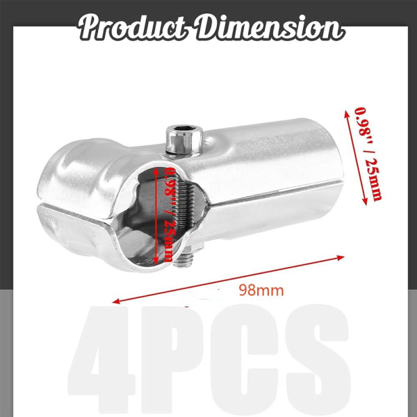 4ST 2-vägs T-rörklämma Kedjelänk 4PCS