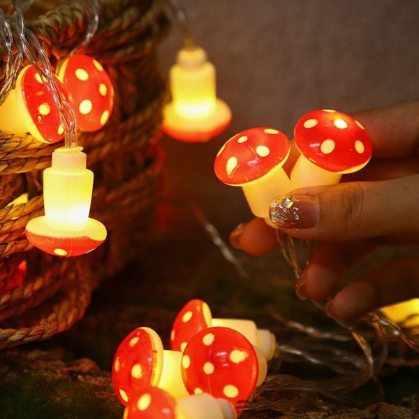 Mushroom Lamp String Lamps Mushroom 1,5M 10LED BATTERI 1,5M 1.5m 10LED Battery