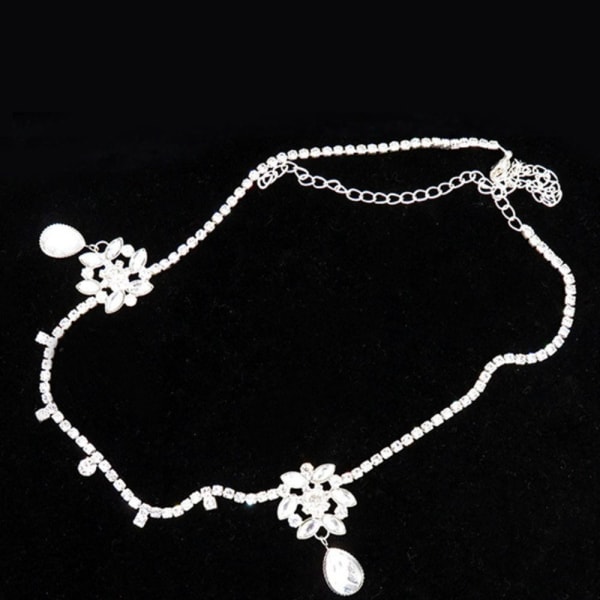 Otsa päähine Flower Bridal Head Chain otsapanta Crystal