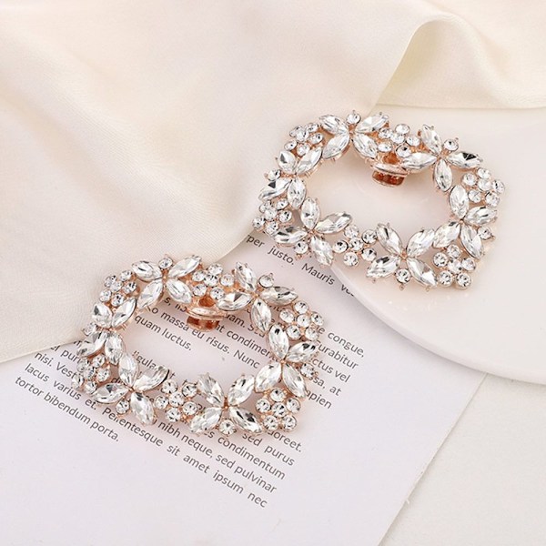 Rhinestone Shoe Clip Shiny Dekorativ Clip GRÅ Grey