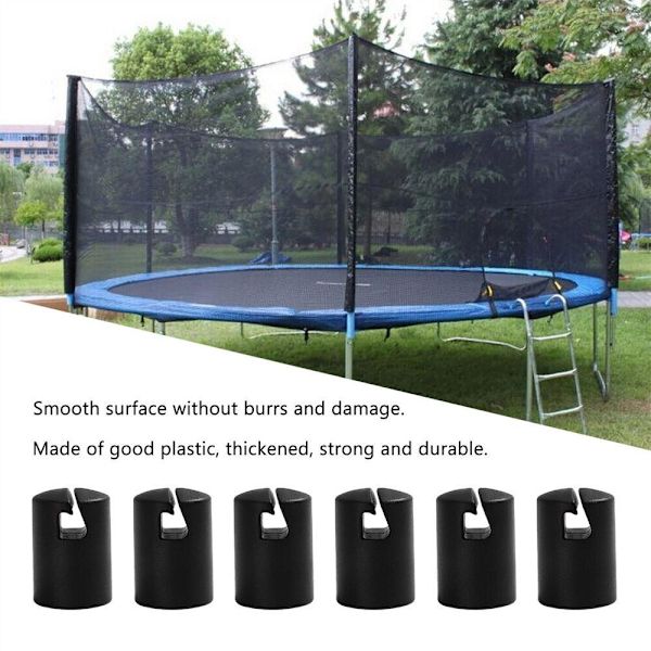 6 STK Trampolinkabinet Stanghætte Trampolinbeskyttelsesdæksel 6Pcs