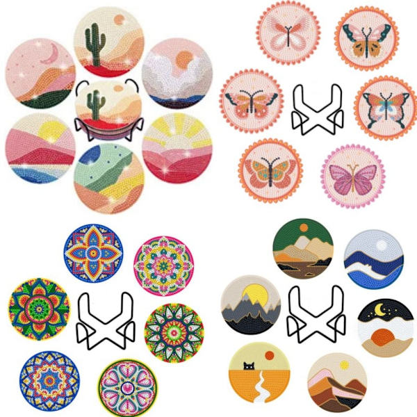 6 kpl / set DIY Diamond Painting Coaster Table Placematto CC C