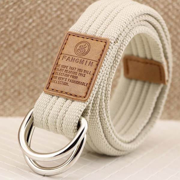 Nylon punottu vyö kaksinkertainen rengas vyötärönauha KHAKI khaki