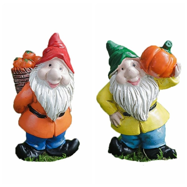 2 STK Mini Gnome Figurer Miniatyr Dverger Statue 2 2 2