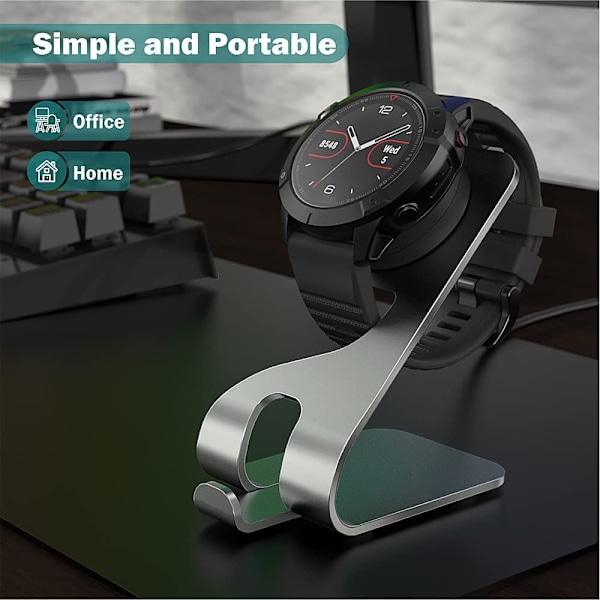 För Garmin Smart Watch Laddningsdocka GRÅ grey