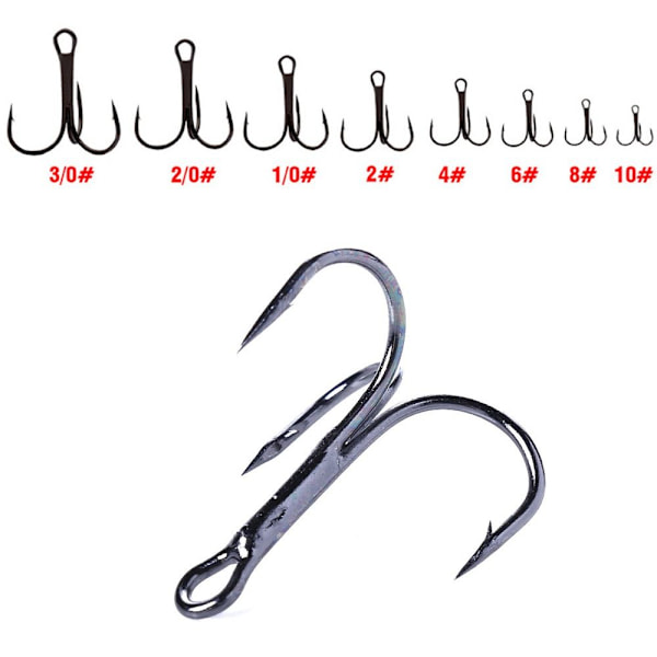 40 stk fiskekroge, fiske Triple ankerkrog 4 4 4