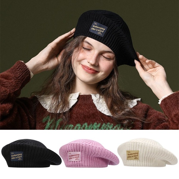 Vinter Berets Varm Beanies SVART Black