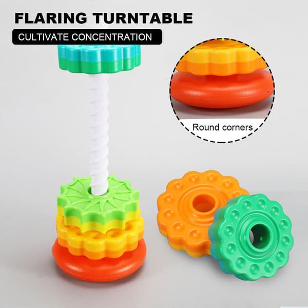Gears Stackering Ringer Leketøy Spinning Stacker For Preschool Gift