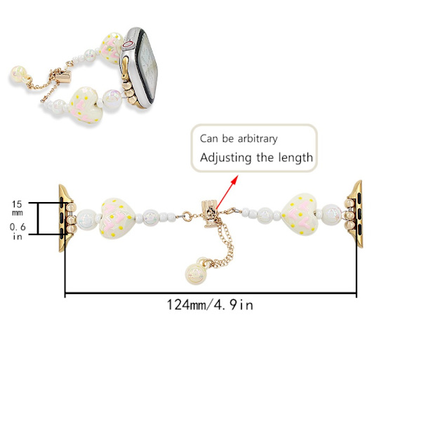 Pärlorm Smycken Armband VIT 38/40/41MM 38/40/41MM white 38/40/41mm-38/40/41mm