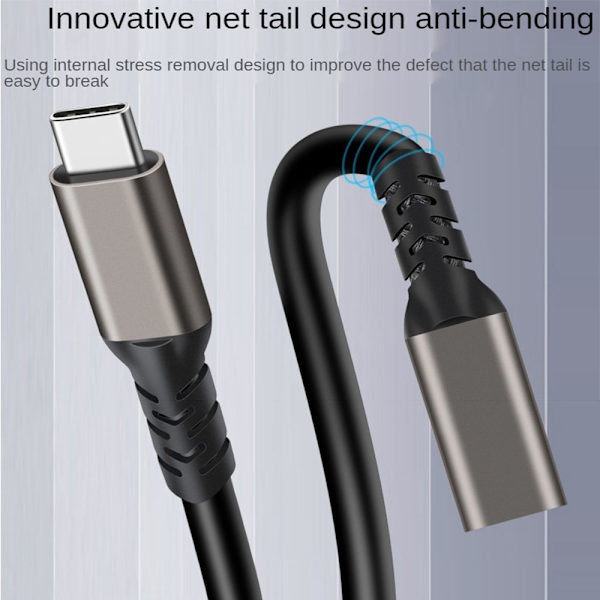 USB 3.2 Type-C -jatkokaapeli USB-C PD 100W uros-naaras 1M 1m