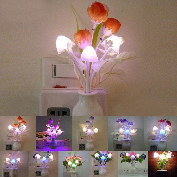 LED Mushroom Night Lights Blomsterlampe 9 9 9