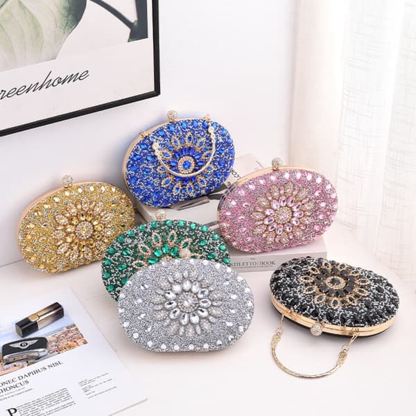 Clutch Bag lyxig Handväska SILVER silver